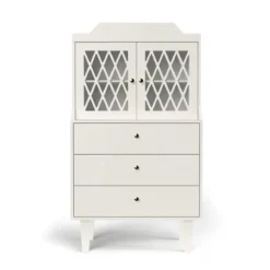 Cam Cam französischer Vitrinenschrank Harlekin „Light Sand“, FSC-Mix, 135x77x38cm