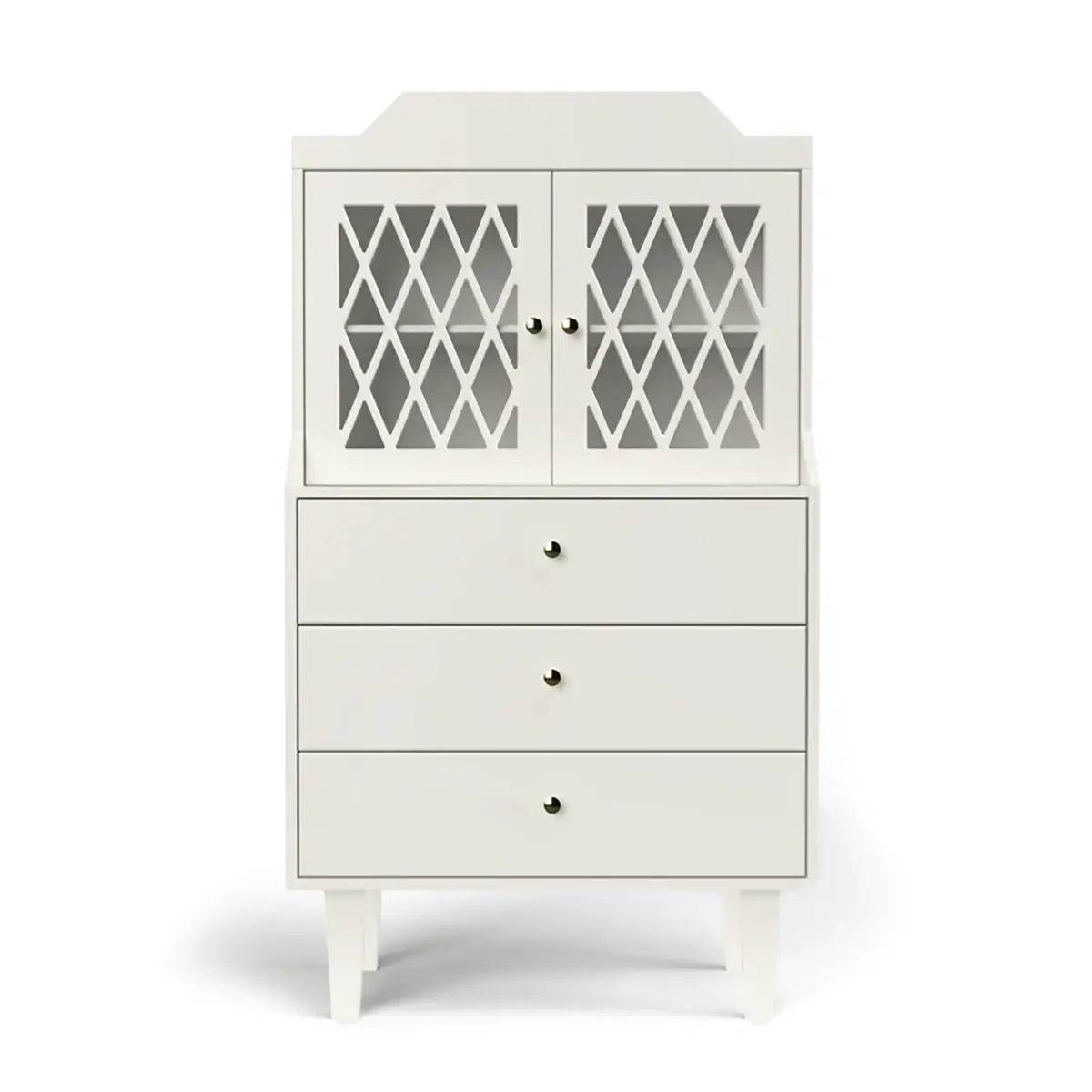 DELISTED Cam Cam französischer Vitrinenschrank Harlekin „Light Sand“, FSC-Mix, 135x77x38cm
