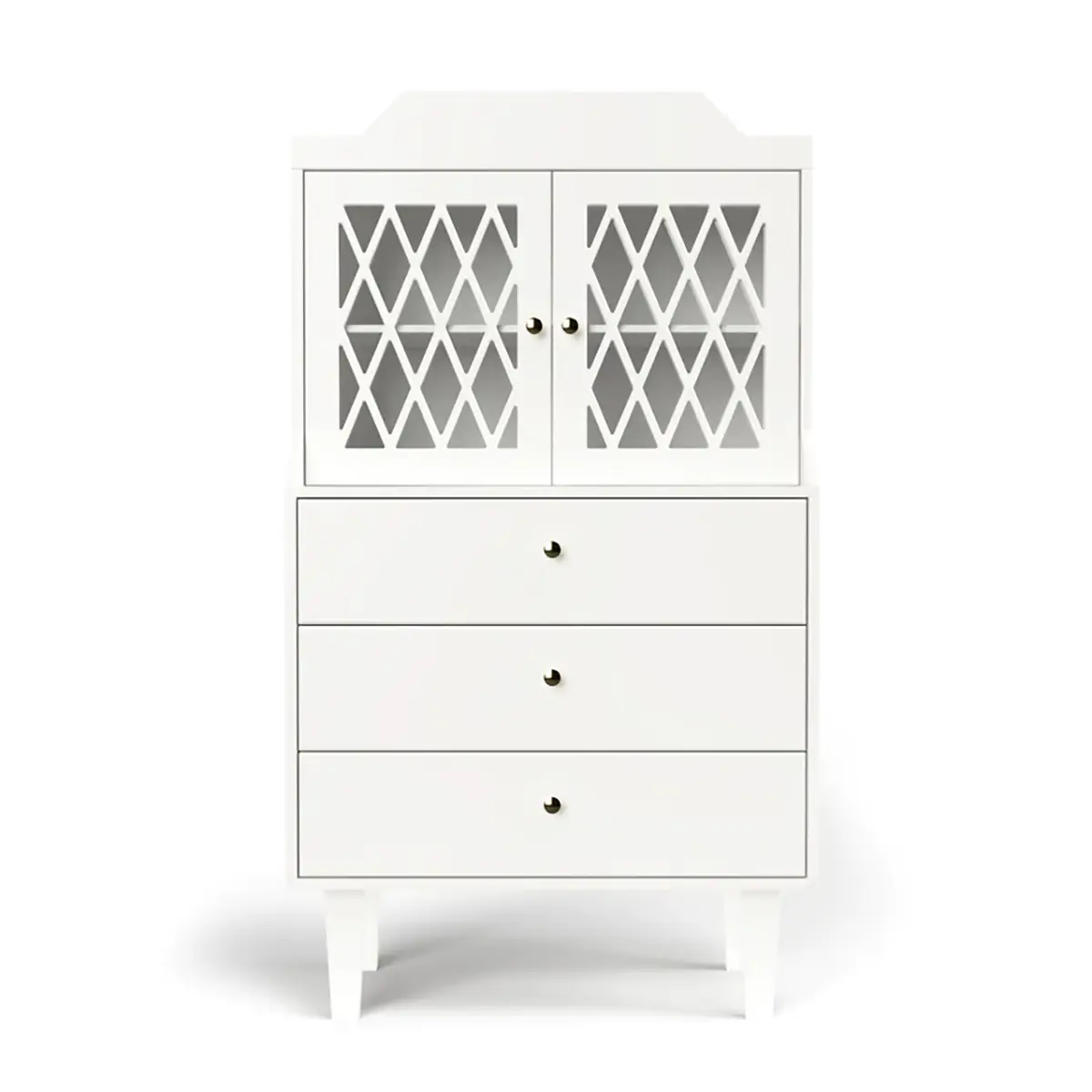 Cam Cam französischer Vitrinenschrank Harlekin „Weiß“, FSC-Mix