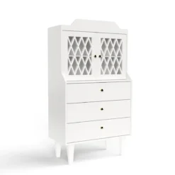 Cam Cam französischer Vitrinenschrank Harlekin „Weiß“, FSC-Mix