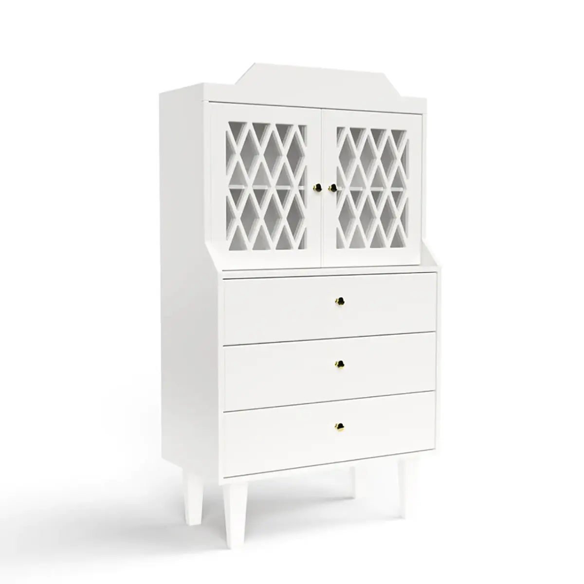 Cam Cam französischer Vitrinenschrank Harlekin „Weiß“, FSC-Mix