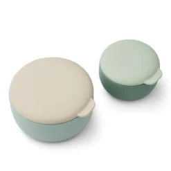 Liewood Snackbox-Set Eleanor „Peppermint multi mix“ aus Silikon, ø 12/9cm