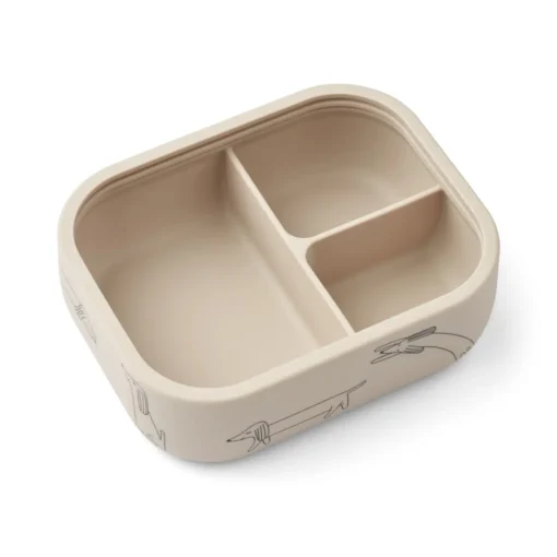Liewood Lunchbox Elinda „Dog / Sandy“ aus Silikon, 17x13x6cm