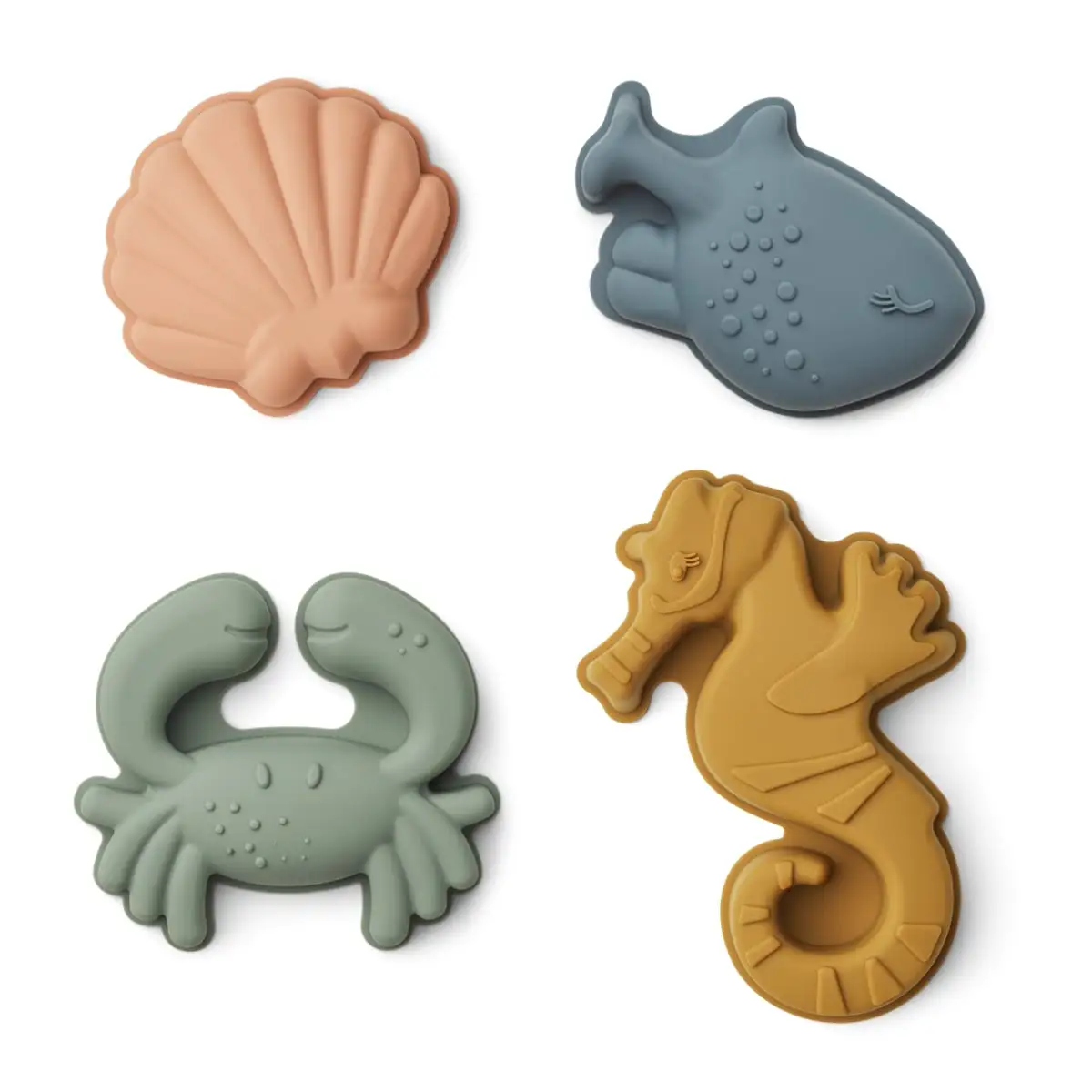 Liewood Gill Silikon-Sandformen „Sea creature / Sandy“, 4er-Set