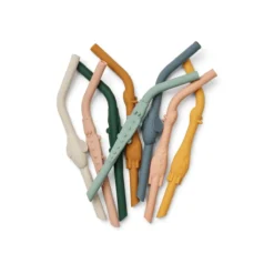 Liewood Strohhalm-Set Carlson „Yellow mellow multi mix“ aus Silikon, 8er-Set