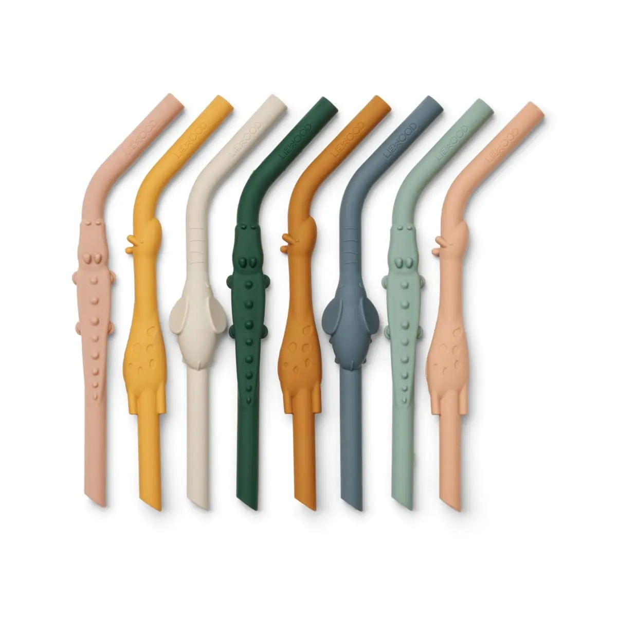 Liewood Strohhalm-Set Carlson „Yellow mellow multi mix“ aus Silikon, 8er-Set