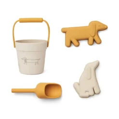 Liewood Mini-Strand-Set Kit „Dog / Sandy“, Silikon, 4-teilig