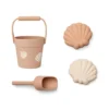 Liewood Mini-Strand-Set Kit „Shell / Pale tuscany“, Silikon, 4-teilig