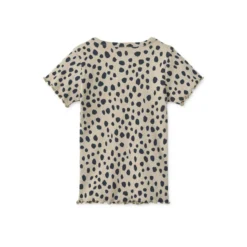 Liewood Ripp-T-Shirt Nieve „Leo spots / Taupe“, Gr. 86-128