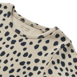 Liewood Ripp-T-Shirt Nieve „Leo spots / Taupe“, Gr. 86-128