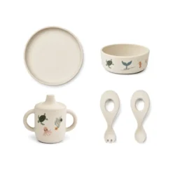 Liewood Baby-Geschirrset Ryle „Sea creature / Sandy“