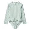Liewood Kinder Badeanzug Sille „Sea blue / white“, Seersucker