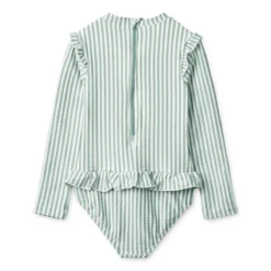 Liewood Kinder Badeanzug Sille „Sea blue / white“, Seersucker