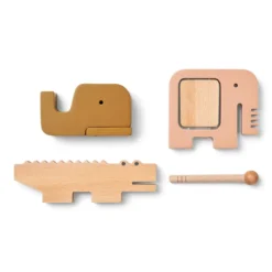 Liewood Musikinstrumenten-Set Thorsten „Tuscany rose / Golden caramel“ aus Holz
