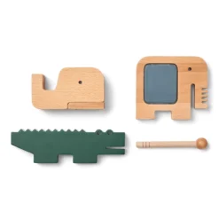 Liewood Musikinstrumenten-Set Thorsten „Whale blue / Garden green“ aus Holz