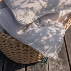 Sebra Junior-Bettwäsche „seabreeze beige“, Musselin, 140x100cm / 45x40cm