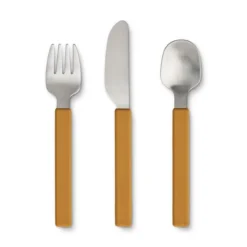 Liewood Kinderbesteck-Set Adrian „Golden caramel“, 3-teilig