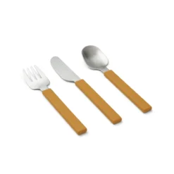 Liewood Kinderbesteck-Set Adrian „Golden caramel“, 3-teilig