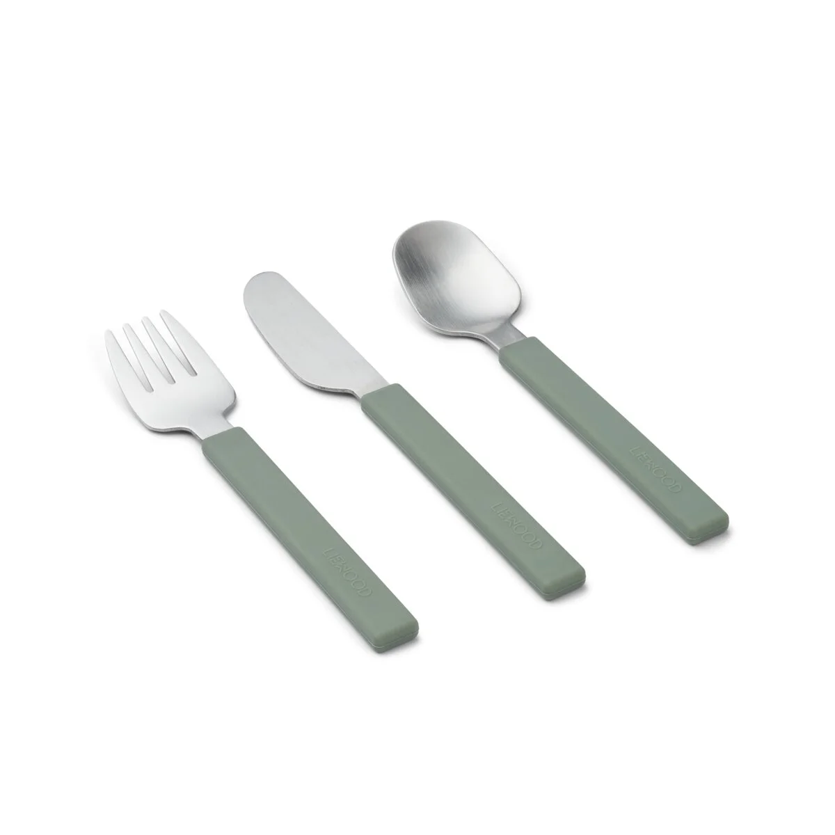 Liewood Kinderbesteck-Set Adrian „Faune green“, 3-teilig