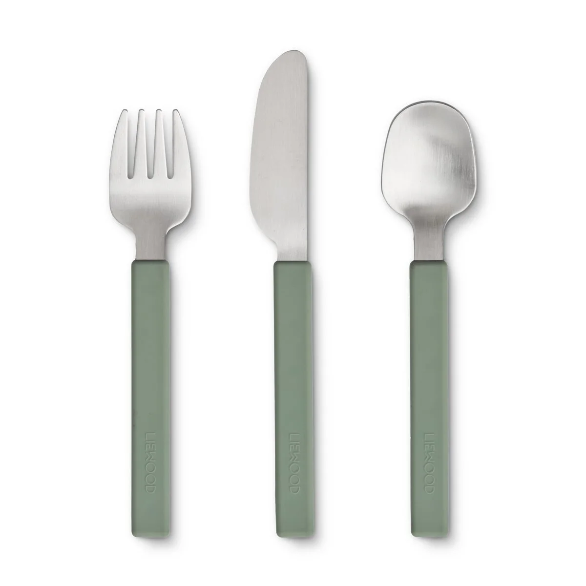 Liewood Kinderbesteck-Set Adrian „Faune green“, 3-teilig