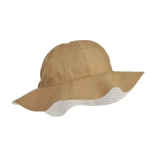 Liewood Wende-Sonnenhut Amelia „Crisp white / Sandy“, Seersucker