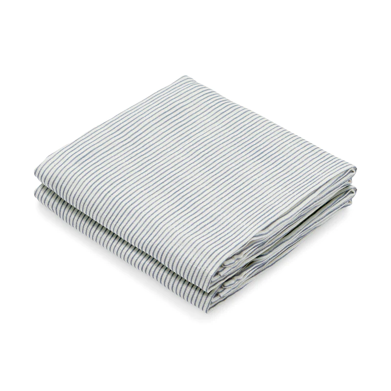 Cam Cam Musselintuch „Classic Stripes Blue“, 2er-Set, GOTS, 70x70cm