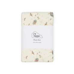 Cam Cam Spannbettlaken „Sea Garden“, 60x120x15cm, GOTS