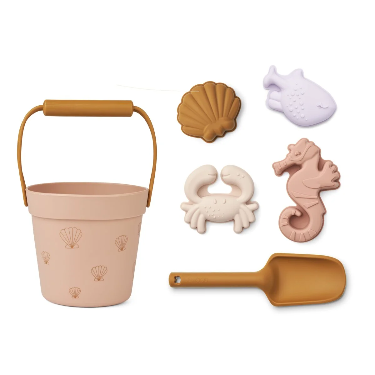 Liewood Dante Strand-Set „Sea Shell / Pale tuscany“, Silikon, 6-teilig