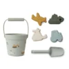 Liewood Dante Strand-Set „Vehicles / Dove blue“, Silikon, 6-teilig