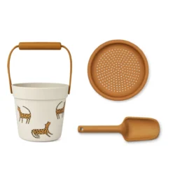 Liewood Strandset Elmo „Leopard / Sandy“, Silikon, 3-teilig