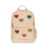 Konges Sløjd Kinderrucksack Juno „Herzen / Frappé“, midi, 32x25x11cm