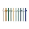 Liewood Badu Strohhalme „Surf blue multi mix“ aus Silikon, 10er-Set