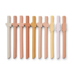 Liewood Badu Strohhalme „Rose multi mix“ aus Silikon, 10er-Set
