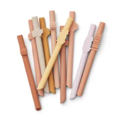 Liewood Badu Strohhalme „Rose multi mix“ aus Silikon, 10er-Set