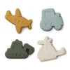 Liewood Gill Silikon-Sandformen „Vehicles / Dove blue“, 4er-Set