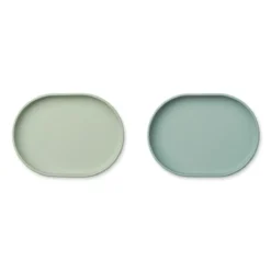 DELISTED Liewood Frühstücksteller Anita „Dusty mint / Peppermint“ aus Silikon, 2er-Set – Bild 2