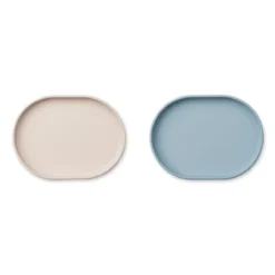 Liewood Frühstücksteller Anita „Sandy / Sea blue“ aus Silikon