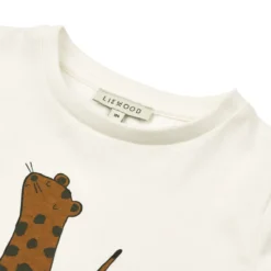 Liewood Kurzarm Kinder-T-Shirt Apia „Leopard / Crisp white“