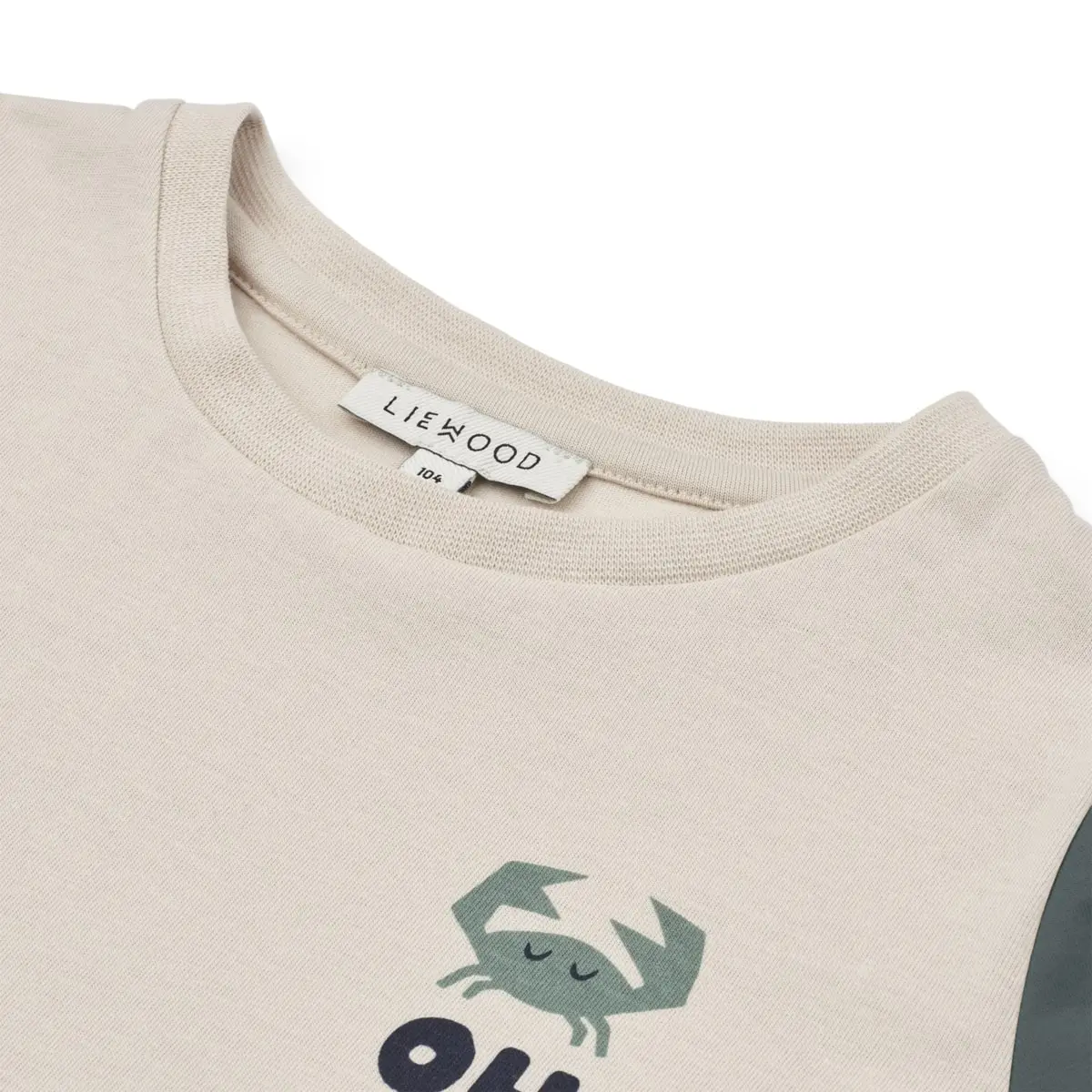 Liewood Kurzarm Kinder-T-Shirt Apia „Oh crab / Sandy“