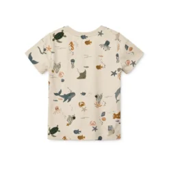 Liewood Kurzarm Kinder-T-Shirt Apia „Sea creature / Sandy“