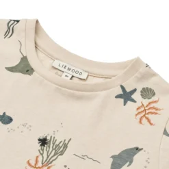 Liewood Kurzarm Kinder-T-Shirt Apia „Sea creature / Sandy“