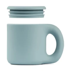 Liewood Silikon Becher Jenna „Sandy / Sea blue“ mit Trinkhalm