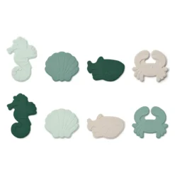 Liewood Mini-Badematten-Set Paola „Sea creature / Peppermint multi mix“, 8-teilig