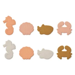 Liewood Mini-Badematten-Set Paola „Sea creature / Rose multi mix“, 8-teilig