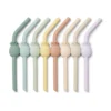 Liewood Strohhalm-Set Carlson „Pineapple / Pale tuscany multi mix“ aus Silikon, 8er-Set
