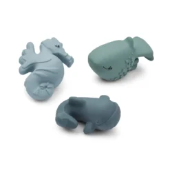 Liewood Nori Badespielzeug „Whale blue mix“, Naturkautschuk, 3er-Set