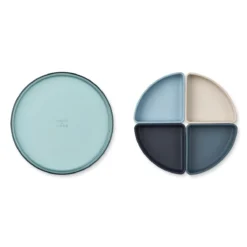 Liewood Trennteller Shawn „Sea blue multi mix“ aus Tritan / Silikon