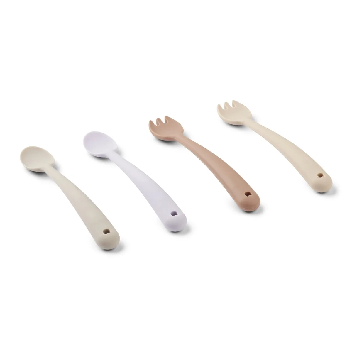 Liewood Babybesteck-Set Shea „Apple blossom multi mix“ aus Silikon, 4-teilig