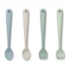 Liewood Babybesteck-Set Shea „Dusty mint multi mix“ aus Silikon, 4-teilig