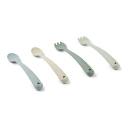 Liewood Babybesteck-Set Shea „Dusty mint multi mix“ aus Silikon, 4-teilig